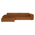 by fonQ Plume 4-zits Hoekbank met Chaise Longue XL Links - Chenille - Terra