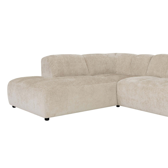 by fonQ Plume 3-zits Hoekbank Links - Chenille - Beige