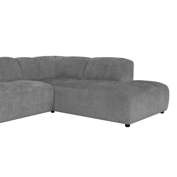 by fonQ Plume 3-zits Hoekbank Rechts - Chenille - Antraciet