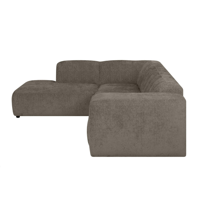 by fonQ Plume 3-zits Hoekbank Links - Chenille - Mocca