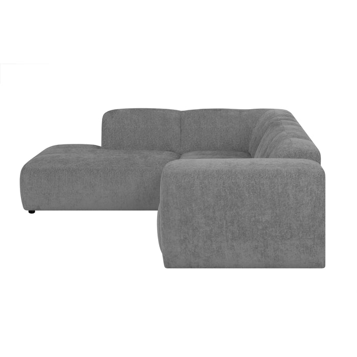 by fonQ Plume 2,5-zits Hoekbank Links - Chenille - Antraciet