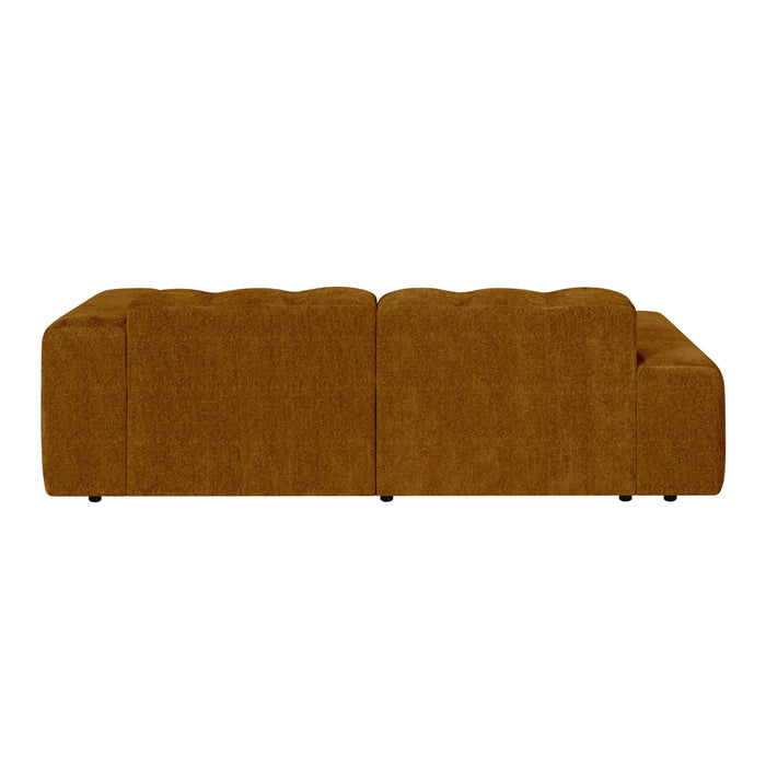 by fonQ Plume 2,5-zits Hoekbank met Chaise Longue XL Links - Chenille - Terra