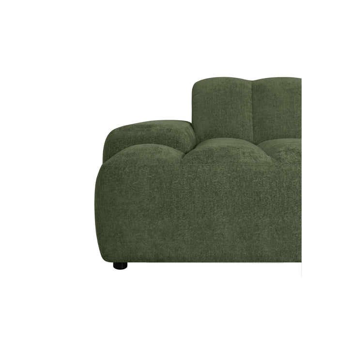 by fonQ Plume 4-zits Hoekbank met Chaise Longue XL Links - Chenille - Groen
