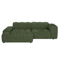 by fonQ Plume 2,5-zits Hoekbank met Chaise Longue Links - Chenille - Groen
