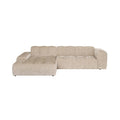 by fonQ Plume 3-zits Hoekbank met Chaise Longue XL Links - Chenille - Beige