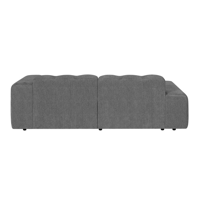 by fonQ Plume 2,5-zits Hoekbank met Chaise Longue Links - Chenille - Antraciet