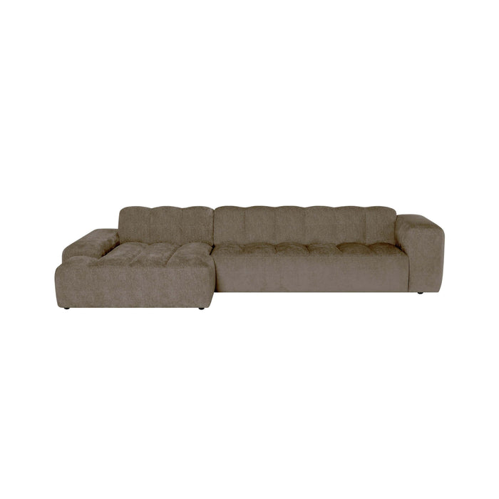 by fonQ Plume 4-zits Hoekbank met Chaise Longue Links - Chenille - Mocca