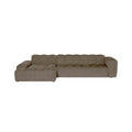 by fonQ Plume 4-zits Hoekbank met Chaise Longue Links - Chenille - Mocca