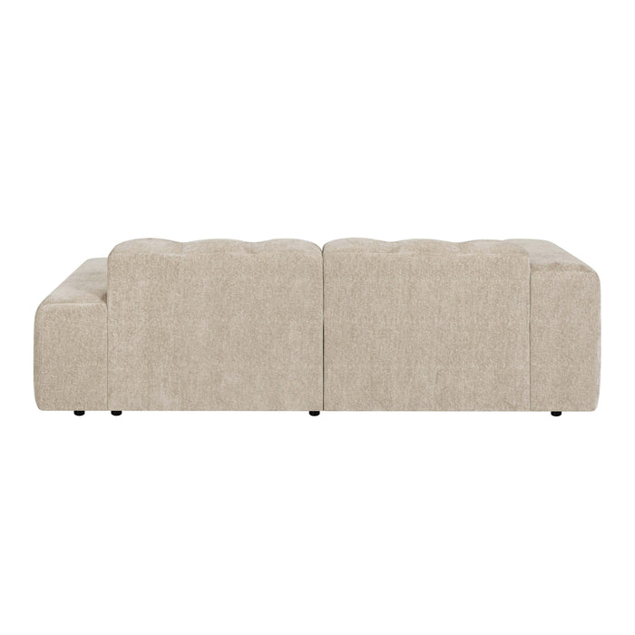 by fonQ Plume 2,5-zits Hoekbank met Chaise Longue XL Rechts - Chenille - Beige