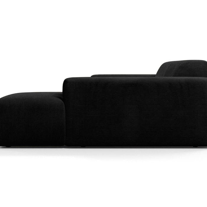 NADUVI Collection Nina Hoekbank Rechts - Ribstof - Zwart