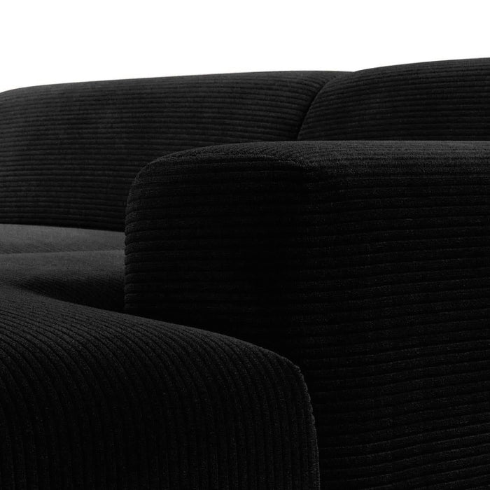 NADUVI Collection Nina Hoekbank Rechts - Ribstof - Zwart