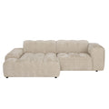 by fonQ Plume 2,5-zits Hoekbank met Chaise Longue Links - Chenille - Beige