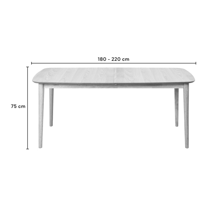 by fonQ Evolve Eettafel Uitschuifbaar - 180/220 x 90 cm - Walnoot