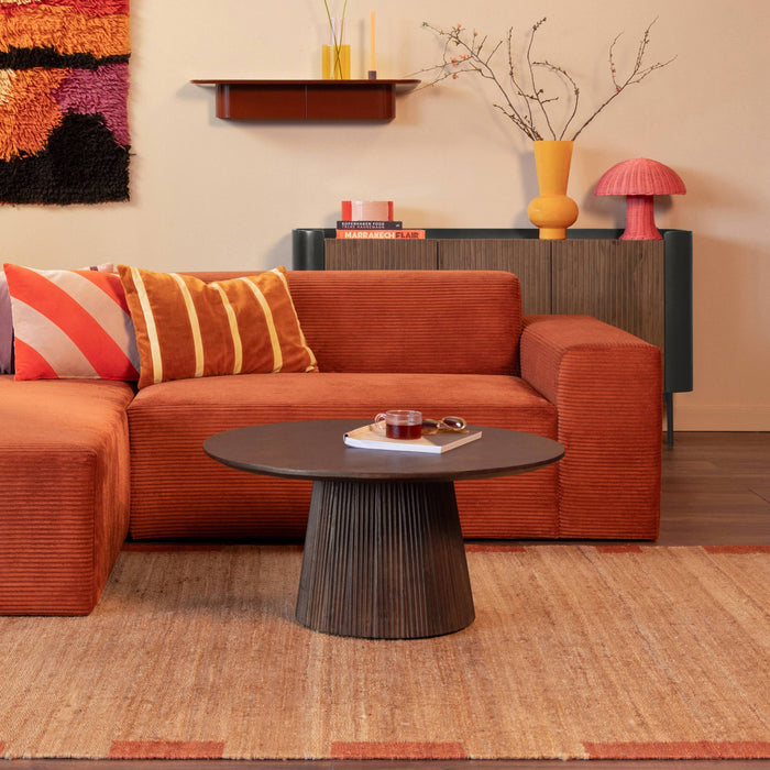 NADUVI Collection Nina Hoekbank Links - Ribstof - Terra Cotta