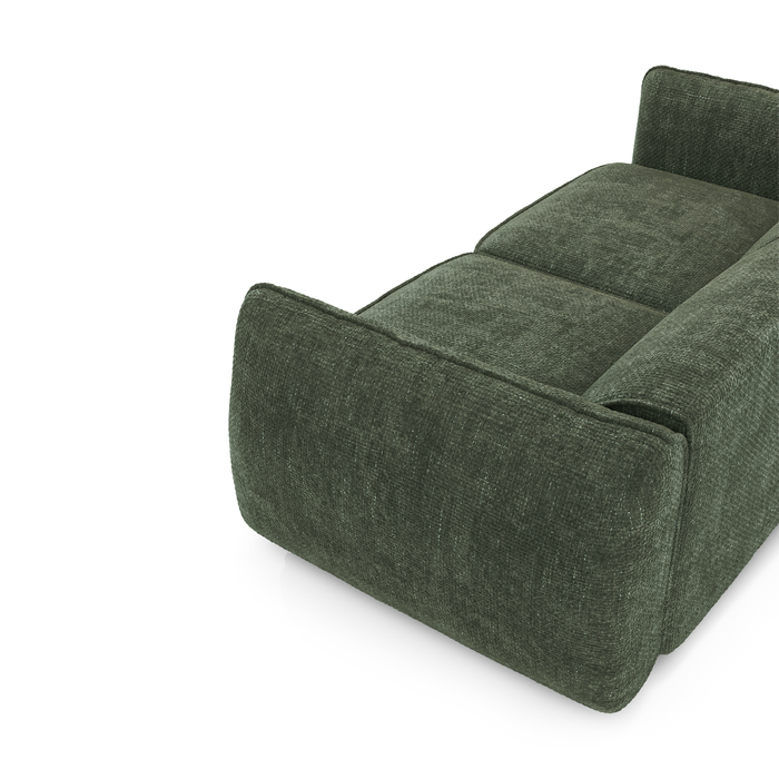 4-zitsbank in olijfgroen geweven fluweel