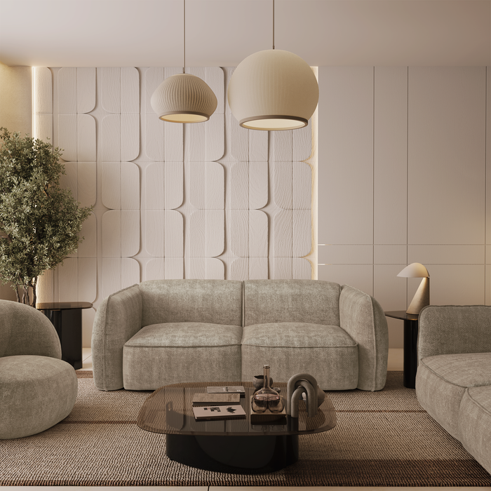 4-zitsbank in beige ribfluweel