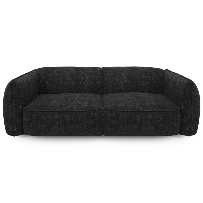 4-zitsbank in donker antraciet geweven fluweel