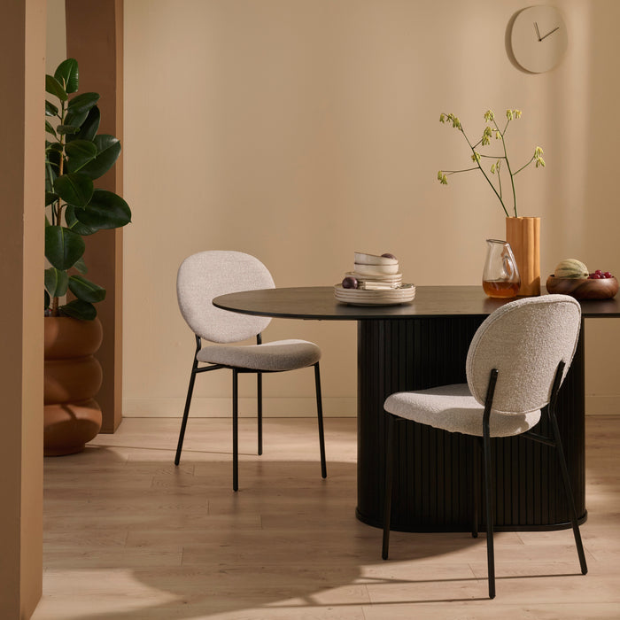 by fonQ Loop Eetkamerstoel Bouclé - Greige