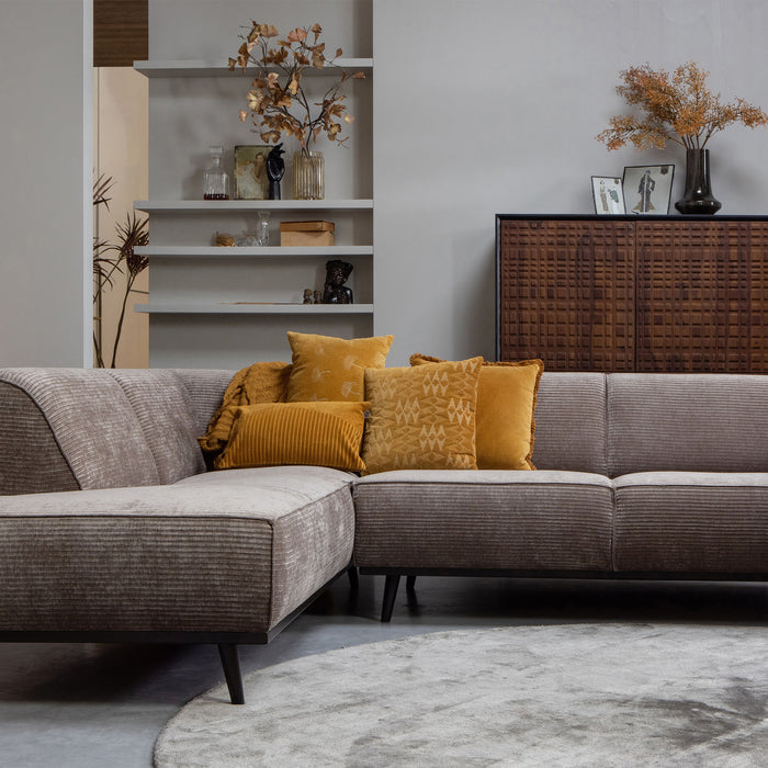 WOOOD Statement Hoekbank Links - Rib - Taupe