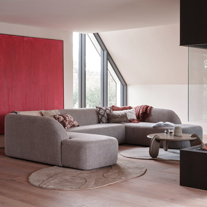 WOOOD Sloping U-Bank - Chenille - Grijs Melange