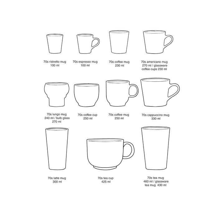 HKliving 70's Ceramics Cappuccinomok 0,33 L - Set van 4 - Verve