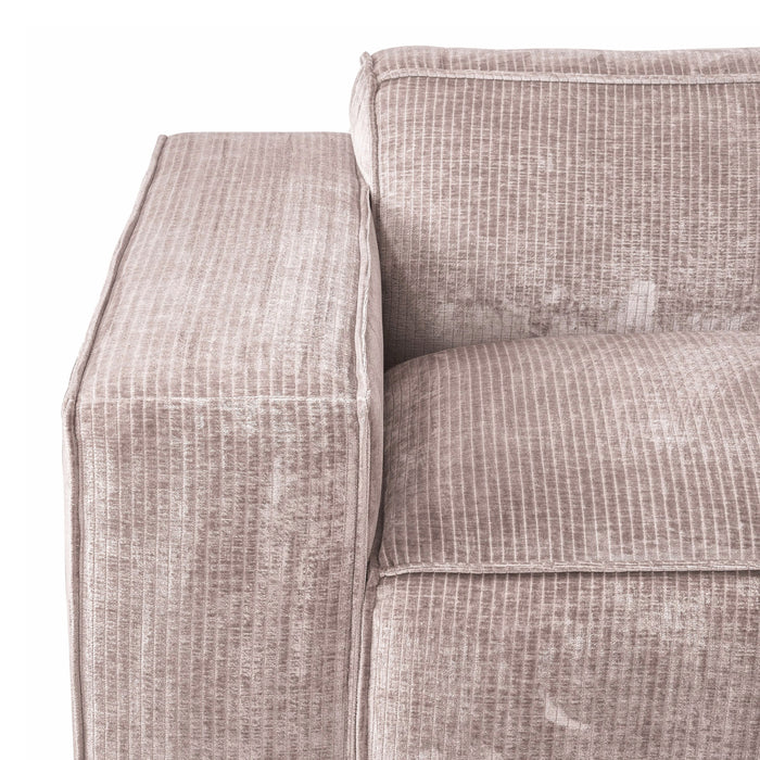 by fonQ Chunky Hoekbank met Chaise Longue Links - Rib - Taupe