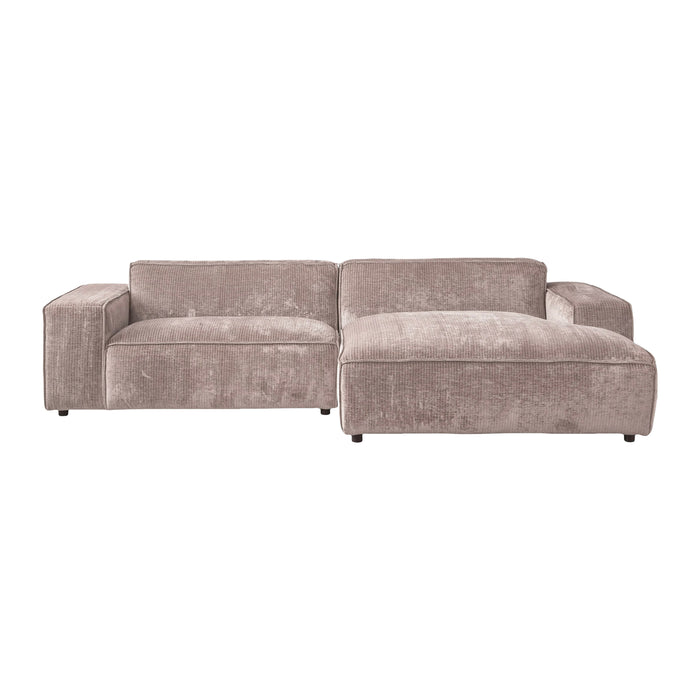 by fonQ Chunky Hoekbank met Chaise Longue Rechts - Rib - Taupe