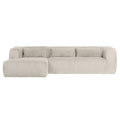 WOOOD Bean Hoekbank Links - Ribstof - Naturel