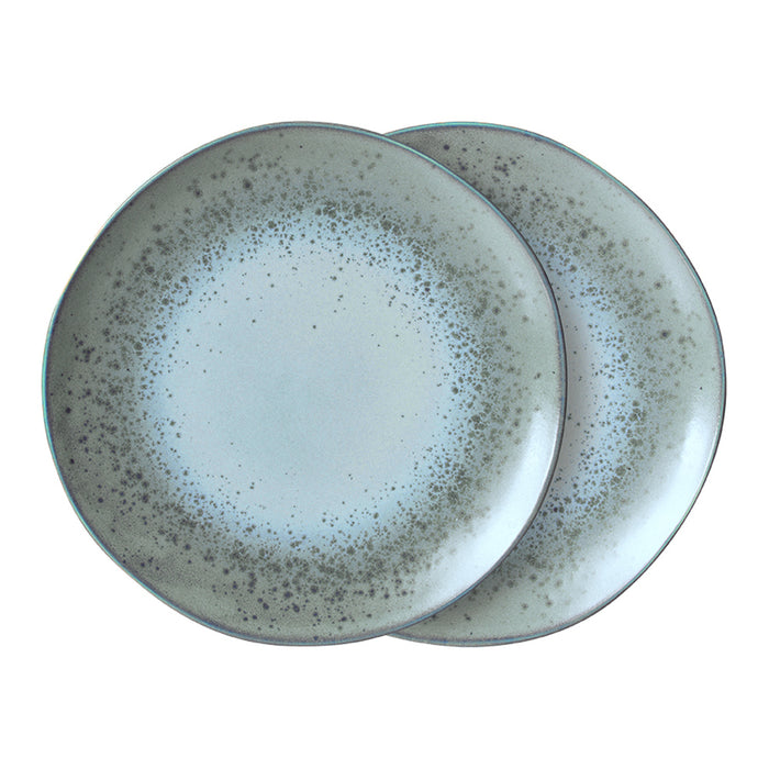 HKliving 70's Ceramics Dinerbord Ø 27,5 cm - Set van 2 - Mineral