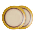 HKliving 70's Ceramics Dinerbord Ø 27,5 cm - Set van 2 - Coconut