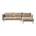 by fonQ Ribbon Hoekbank met Chaise Longue Rechts - Rib - Mink