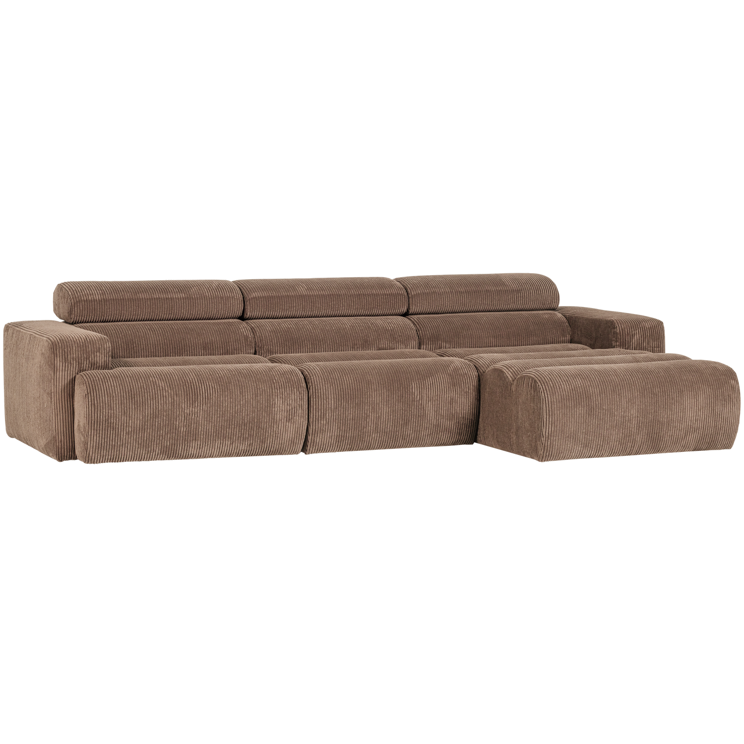 WOOOD Novi Chaise Longue Bank Rechts - Ribstof - Taupe