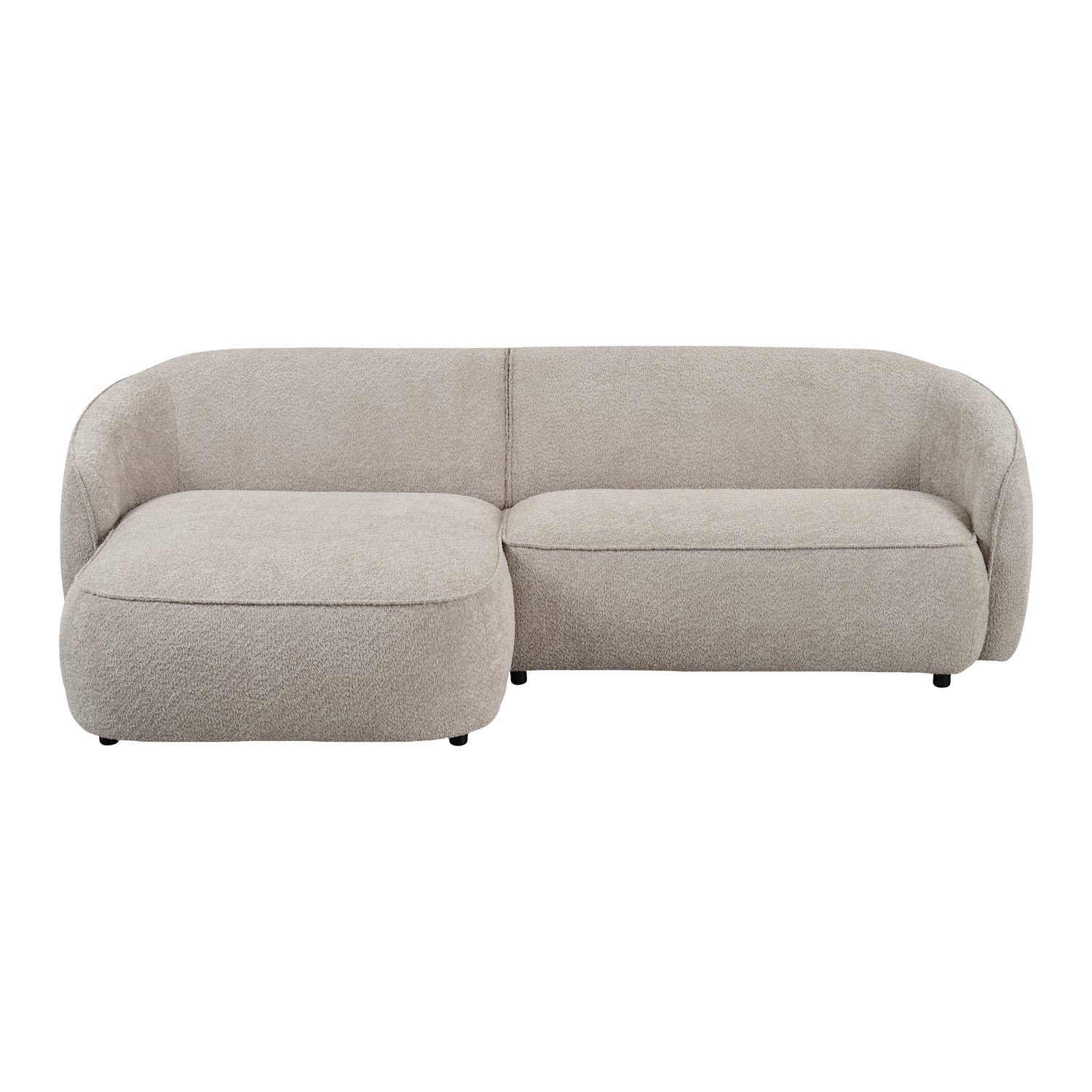 by fonQ Chubby Hoekbank met Chaise Longue Links - Bouclé Greige