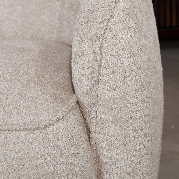 by fonQ Chubby Hoekbank met Chaise Longue Links - Bouclé Greige