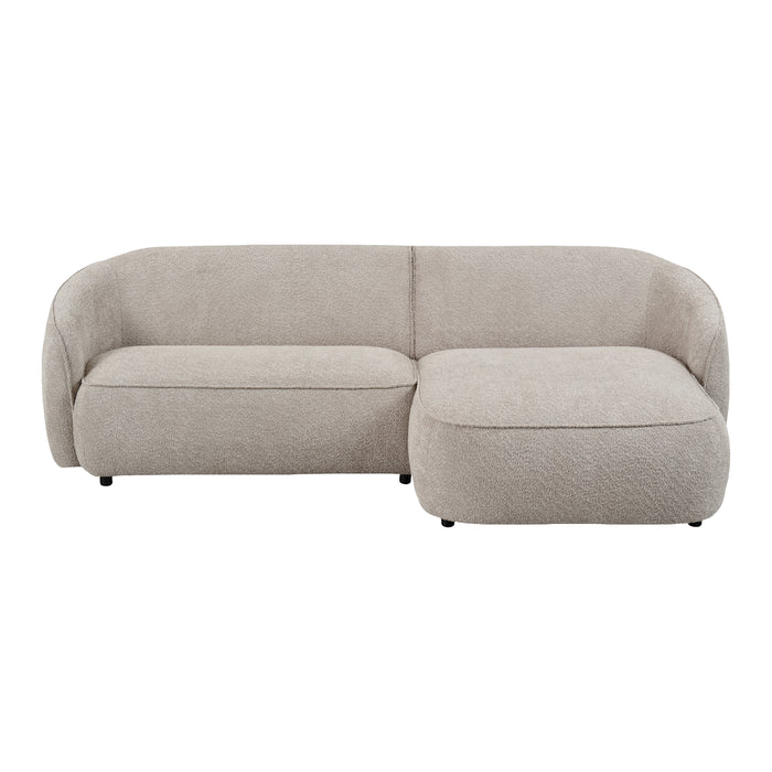 by fonQ Chubby Hoekbank met Chaise Longue Rechts - Bouclé Greige