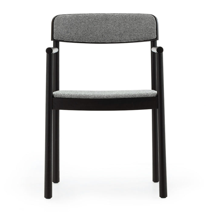 Normann Copenhagen Timb Eetkamerstoel met Armleuning - Textiel - Lichtgrijs / Zwart