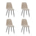 by fonQ basic Sweep Eetkamerstoel Chenille - Set van 4 - Beige