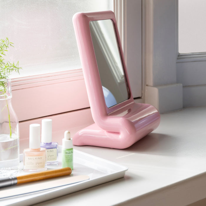 &k amsterdam Vanity Whip Tafelspiegel - Roze