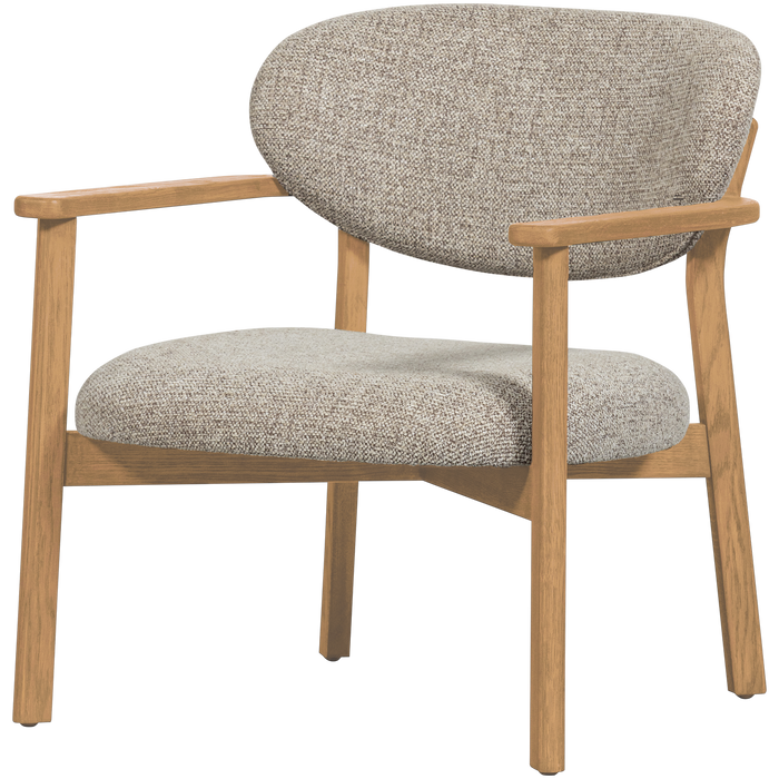 WOOOD Udar Fauteuil Met Houten Frame - Polyester - Naturel