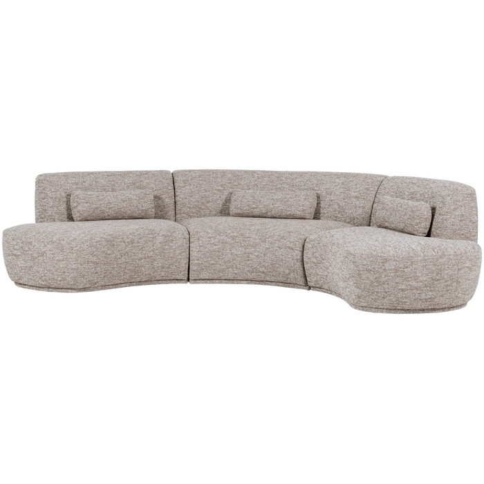 WOOOD Batavier Half Ronde Bank 6-Zits - Polyester - Zand Melange