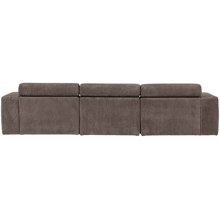 WOOOD Novi Chaise Longue Bank Rechts - Ribstof - Grijsbruin