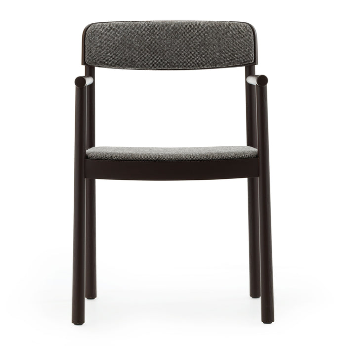 Normann Copenhagen Timb Eetkamerstoel met Armleuning - Textiel - Donkergrijs / Bruin
