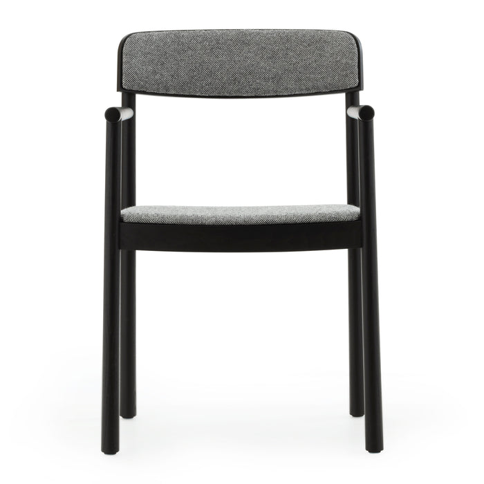 Normann Copenhagen Timb Eetkamerstoel met Armleuning - Textiel - Lichtgrijs / Zwart