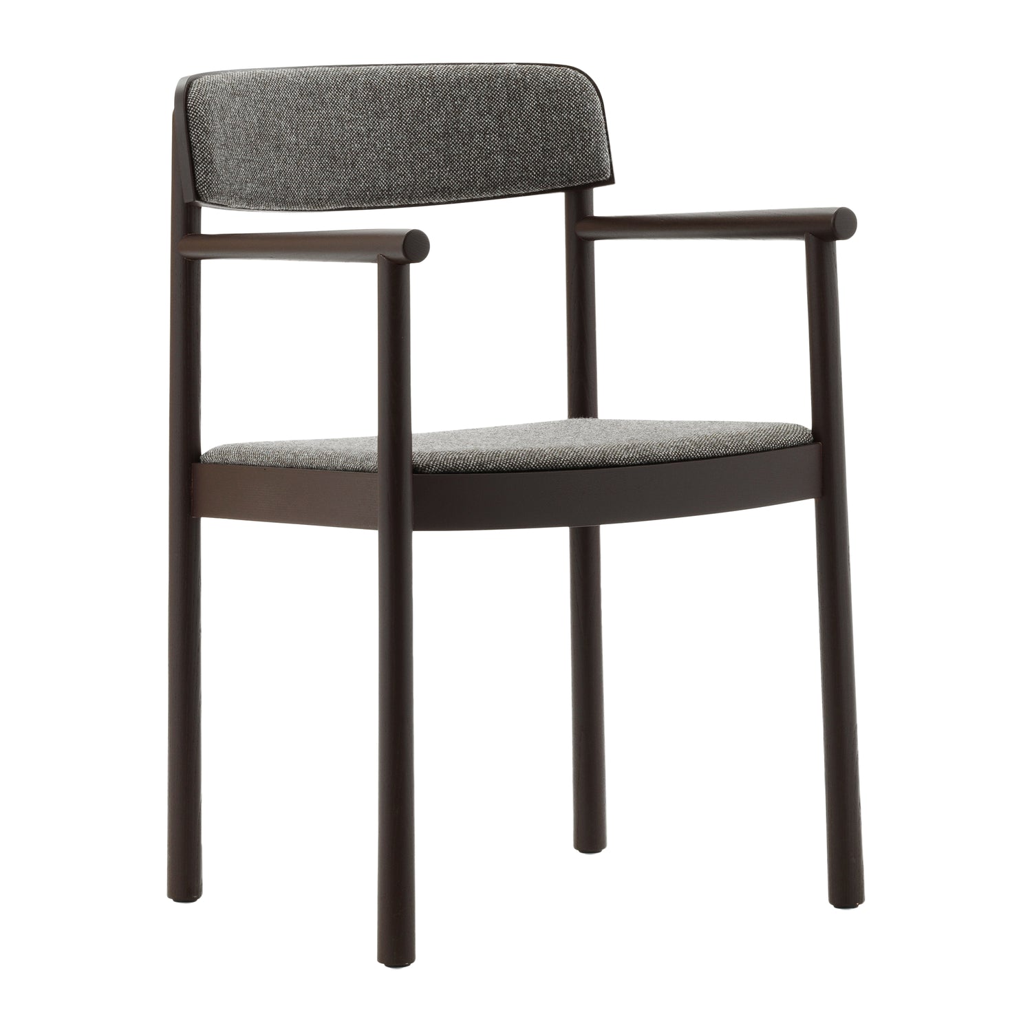 Normann Copenhagen Timb Eetkamerstoel met Armleuning - Textiel - Donkergrijs / Bruin