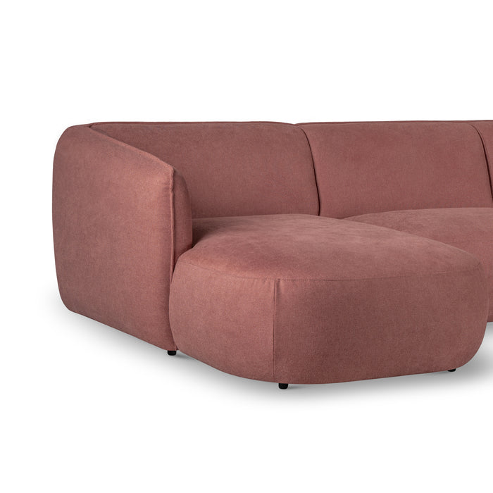 by fonQ Soft U-bank Rechts - Micro Chenille - Oud Roze