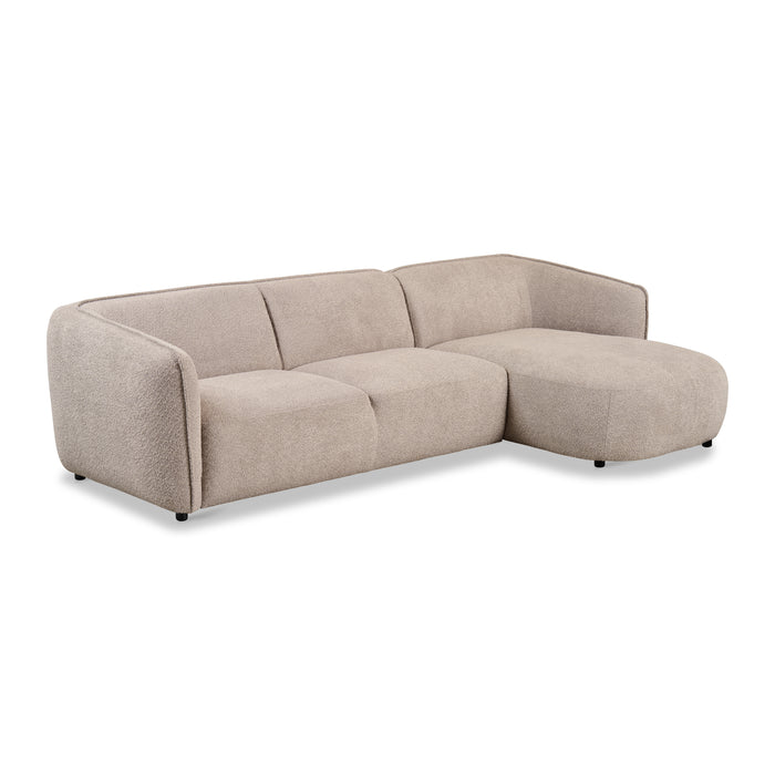 by fonQ Soft Hoekbank met Chaise Longue Rechts - Bouclé - Greige
