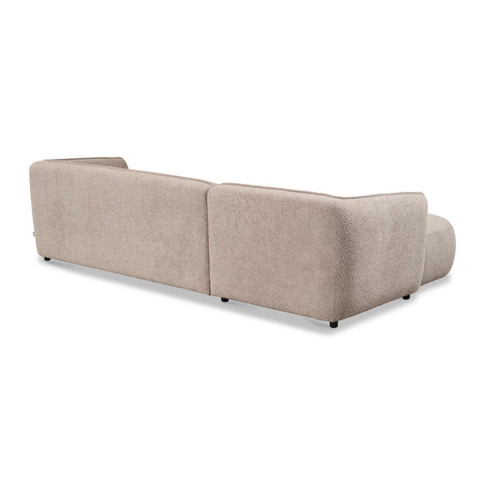 by fonQ Soft Hoekbank met Chaise Longue Links - Bouclé - Greige