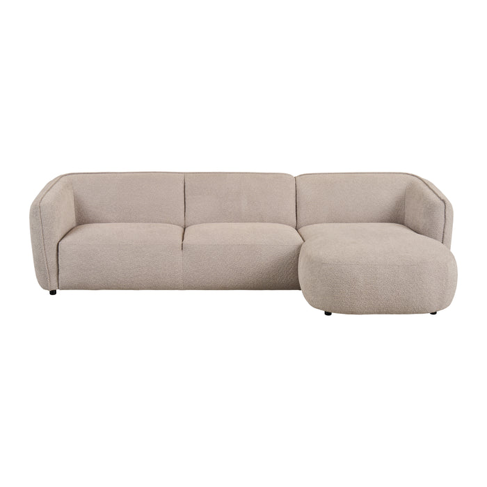 by fonQ Soft Hoekbank met Chaise Longue Rechts - Bouclé - Greige