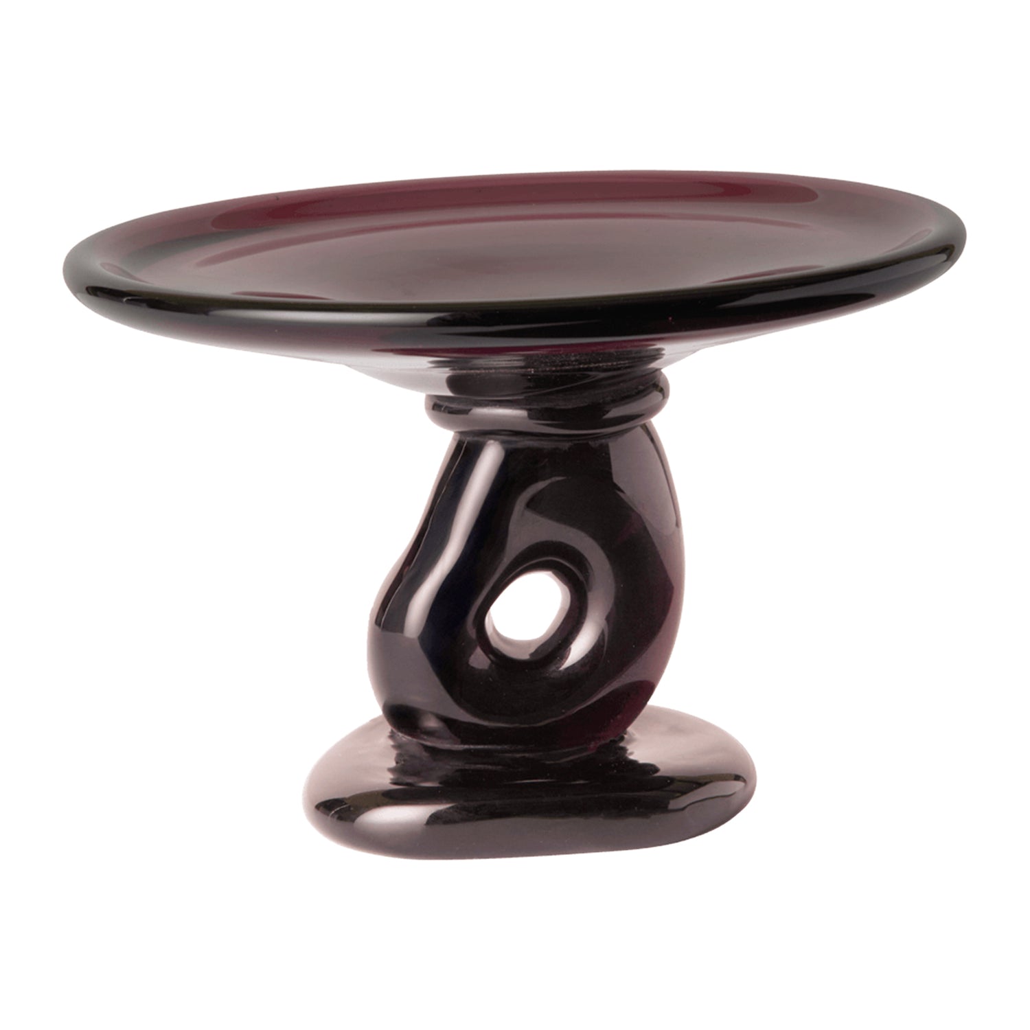 Ferm Living Damo Glazen Etagère - Ø 21 cm - Dark Grape