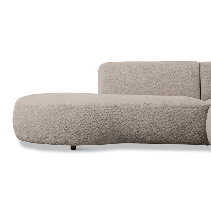 by fonQ Soft Ottomane Bank Links - Bouclé - Greige